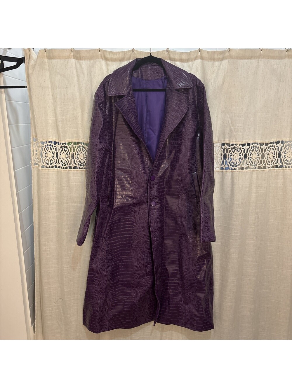 JOKER Suicide Club Mens JACKET Cosplay Purple Reptile Texture Lined Size XL